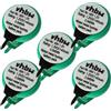 vhbw 5x NiMH Batteria a bottone di ricambio 2 pin tipo 1/V40H 40mAh 1,2V compatibile con batterie compatibile con modellismo, luci solari ecc.