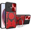 Jiajihua Compatibile con Xiaomi 13 Custodia,Compatibile con Xiaomi 13 5G 2211133C 2211133G Supporto per auto Supporto per auto Lente scorrevole 2 in 1 Red