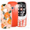 ESACMOT Custodia TPU Stampata + 2 Pellicole in Vetro Temperato Compatibili con Nokia 3310 2017, Cover Artistica Slim Antigraffio Antishock, Protezione Totale