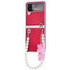 Laybomo Cover per Samsung Galaxy Z Flip4 Custodia Pieghevole per Galaxy Z Flip 4 Ribalta Cover Pelle [Orso + Bracciale] Antiurto Custodia in Silicone per Samsung Z Flip4, B05
