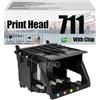 AWDAXC Testina Di Stampa 711 C1Q10A, Compatibile Stampanti Plotter Di Grande Formato Per HP DesignJet T530 T525 T520 T130 T125 T120&T100 —— Alto Volume Di Stampa Con Chip 1 pcs
