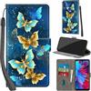 Haninsuze Cover per Xiaomi Redmi Note 7 Custodia Cover Pelle Libro Portafoglio con Porta Carte Magnetica Protezione Antiurto Cuoio Flip Case Custodia Cover per Redmi Note 7, farfalla dorata