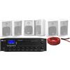 Compaq IMPIANTO AUDIO FILODIFFUSIONE LOCALI AMPLIFICATORE + 6 CASSE DA PARETE