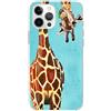 Mixroom - Cover Custodia Back case In TPU Silicone Morbido Per iPhone 14 Fantasia Giraffa Incuriosita M490