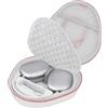 BOVKE Custodia con Modalità standby per Apple AirPods Max 2 / Max Cuffie Wireless over-ear, Custodia da Viaggio Protettiva Portatile AirPods Max 2 / Max, Tasca in rete per Accessori, Bianco Oro Rosa