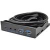 Morain 2 Porte USB 3.0 Hub Splitter 3.5mm Auricolare Microfono Interfaccia Pannello Frontale Staffa Adattatore Per PC 19 Pin 3.5 Floppy Usb 3.0 Hub
