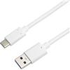 PremiumCord Cavo di Collegamento USB 3.2 Gen 2, Cavo Dati Superspeed Fino a 10Gbit/s, Cavo di Ricarica Fino a 3A, Potenza 60W, USB Tipo A Maschio a USB Tipo C Maschio, Colore Bianco, Lunghezza 0,5m