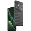 QINOUK Custodia per Honor Magic 6 Pro, Antigraffio, Protettiva in PC Rigido, Case Carbonio Fibra Texture - Nero