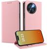 MOJIA Cover per Doogee Note 59 / Note 59 Pro/Note 59 Pro+, [Forte Chiusura Magnetica] Case Portafoglio in Pelle PU Premium, Custodia a Libro per Telefono con Porta Carte. Rosa