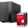 Synology DS225+ 2-Bay Diskstation NAS (Intel Celeron J4125 Quad-Core, 2 GB Non-ECC DDR4 SODIMM 1 x 2,5 GbE e 1 x 1 GbE RJ-45 LAN-Port) Bundle 12TB con 2X 6TB WD Red Plus