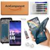 AmComponent - display di ricambio per LG K40 LMX420EMW schermo LCD vetro touch screen + frame | Componente di ricambio con luminosità intensa e risposta al tocco reattiva