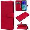 TiHen Compatible con Cover Nokia G21,Portafoglio Custodia PU Pelle con Slot per schede,Chiusura Magnetica Flip Staffa Antiurto+2X Pellicola Vetro Temperato-Rosso