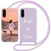 Yoedge Cover con Cordino per Samsung Galaxy A56 6,7 Personalizzata, Viola Custodia con Laccio Collana Custodie Personalizzabile con Foto Testi Immagine Personalizzate Custom per Samsung A56 Case