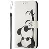 BLOTECH Custodia per Samsung Galaxy A32 4G Cover Flip Case for Samsung Galaxy A32 4G Custodia Portafoglio Copertura Women Panda Carino Full-Body Protection Flip Cover Girl Handbag Flip Caso Protettiva