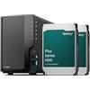 Synology DS225+ - Discstation NAS a 2 bay (Intel Celeron J4125 4 core 2.0 GHz 2 GB DDR4 RAM 2 x RJ-45 1 GbE) 12 TB bundle con 2 X HAT3300-6T