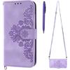 TOUCASA Cover Cordino per Samsung Galaxy A51 4G/M40s, Custodia Portafoglio con Cordino Cover a Libro in Pelle Flip Case con TPU Antiurto Silicone Bumper, Magnetica per Samsung A51 4G/M40s (A-Viola)