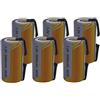 ANFEL 6 X Batteria Pila SC 2000mAh 2.0Ah Ni-Cd 1,2V con lamelle a saldare per pacchi batterie trapani torce allarmi