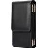 Jlyifan Custodia a fondina per 2 telefoni, in pelle PU, con clip da cintura, per iPhone 15 Pro Max, 14 Pro, 13, 12 Pro Max, iPhone XR, XS Max, OnePlus 11, Nord 2 5G (nero)