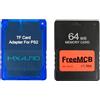 whiteeeen MX4 ISO TF Card Reader Adapter e 64MB Memory Card Boot Free McBoot per PS2