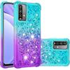 SIMao Silicone Custodia per Xiaomi Poco M3/ Redmi 9T Cover Glitter Liquido Floating Sabbie Mobili Custodia Morbido TPU Silicone Case Antiurto Cover Brillantini Liquido Quicksand Pendenza Custodia