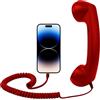 Generico Cornetta Del Telefono Retrò, 20 * 6 * 3Cm ABS Cornetta Del Telefono Fisso Vintage Tipo C, Con Microfono Cablata Vecchio Stile, Per Uffici, Case, Cucine, Comodini, Bagni, Scrivanie, Soggiorni