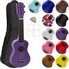Mad About SU8-PU Ukulele soprano in viola con custodia morbida, plettro e corde di ricambio, Ora dotato di corde in carbonio nere che offrono un suono più brillante