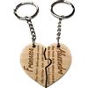 Faltec Portachiavi personalizzato cuoricini ad incastro con nome dei fidanzati e dedica - San Valentino - regalo perfetto per la tua dolce metà