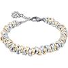 ParticolarModa Bracciale Donna Nodini Intrecciato Quadrifoglio 6 mm 16-19 cm Argent/Dorato