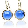 ANEMONE JEWELRY Lab Classico Creato Orecchini Zaffiro - Orecchini Pendenti Rotondo - Settembre Pietra di Nascita Orecchini, Elegante Orecchini Gemma, Orecchini Annata - Gioielli Personalizzabili per Donne