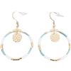Clovers Orecchini etnici a cerchio d'oro e perline miyuki, gioielli da donna, orecchini a cerchio d'oro, gioielli d'oro, gioielli regalo, regalo da donna, gioielli etnici da donna
