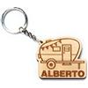 Faltec Portachiavi personalizzato in legno ROULOTTE - CARAVAN, per gli amanti del campeggio - personalizzalo con il tuo nome - idee idea regalo legno personalizzato