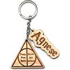 Faltec Portachiavi personalizzato in legno Harry p - Formula magica Protego maxima - doni della morte -personalizzalo con il tuo nome -idee idea regalo legno personalizzato!