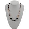 Generico collana corta girocollo minimal perline bronzo pietre onice semi e legno in stile boho hippi regalino economico