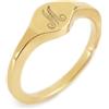 Elegant Jewel Box - Takis Pavlopoulos & Elegant jewel box Women Round signet ring in solid Gold 9k, 14k, & 18k, Personalized chevalier ring, Custom Initial engraved band, Personalized Birthday gift, RN330