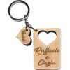 Faltec Portachiavi personalizzato cuore ad incastro - San Valentino, festa del papà e della mamma - regalo personalizzato