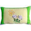 Generico Federa Cuscino Artigianale con Ricamo Pecorelle e Stelle - Un Complemento d'Arredo Unico, 100% Cotone - Ideale per Cameretta dei Bambini - Chiusura con Lacci - Idea Regalo - 45x30 cm