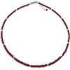 Handmade Collana Uomo con Perle di Corniola da 4 mm e Perle Acciaio | Perle Naturali di Corniola e Perle in Acciaio
