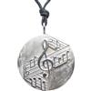 Handmade Chiave di Violino con Note Musicali e Spartito : Ciondolo in Argento 925 - Pendente - Croma - Sol - Musica - Musicista - Arte -