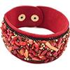 Le pietre di Laura Bracciale Unisex in Chips di Corallo Bambù, Pietre Dure, Regolabile 21 cm, Fatto a Mano