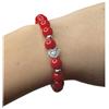 MagicaOlivia Bracciale in agata rosso elastico energia donna ragazza braccialetto con cuore (15 cm)