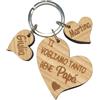 Faltec Cuori Portachiavi personalizzato in legno festa del papà - festa della mamma - TI VOGLIO BENE - personalizzalo con il nome del tuoi dei figli! - babbo nonna nonno