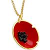 EMMANUELA handcrafted for you Argento Sterling Collana con ciondolo fiore di papavero smaltato rosso in argento sterling su catena regalo di festa per fascino fiore d'argento smaltato rosso da donna
