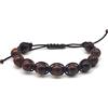 Generico Braccialetto Occhio di Tigre Rosso Unisex, Shamballa il Bracciale Della Felicità, Regolabile Fatto a Mano, Pietre Dure Naturali