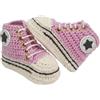C'era una volta un filo Scarpette tipoconverse Vari Colori Bimbo Bimba. Fatte a Mano ad Uncinetto in Lana Merinos. Neonato 0-3 Mesi. Bootie Handmade (Glicine)