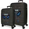 Marvel Spiderman Is Watching Us Set di Valigie Nero 48x68x27 cm Rigido ABS Chiusura TSA 111L 6.5kg 4 Doppie Ruote Estensibile Bagaglio a Mano