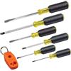 KLEIN TOOLS Set di 6 cacciaviti inclusi magnetizzatore/smagnetizzatore, 3 scanalature, 3 Phillips, Cushion Grip Comfort, utensili Klein lavorati con precisione 85146
