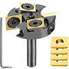 SpeTool Punta per fresa per lastra con diametro di taglio da 1-1/4, gambo da 1/4, inserto in carburo a 2+2 scanalature, con rivestimento ATS, include 4 inserti aggiuntivi in carburo