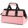 WORKPRO Borsa per attrezzi da 33 cm, rosa in morbido panno per le donne, borsa per attrezzi a bocca larga con tasche interne per riporre attrezzi