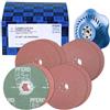 Pferd Combiclick 42098001 - Set di 9 Dischi in Fibra di Vetro, Diametro 125 mm, A36, 60, 80, 120, con Piastra di Supporto per Applicazioni Universali con Smerigliatrice Angolare, Multicolore