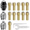 Gvvsjgdbis Set di 16 pinze per mandrino trapano, set di pinze per mandrino da 1/32 a 1/8 di pollice con 11 pinze in , 3 mandrini, 2 chiavi